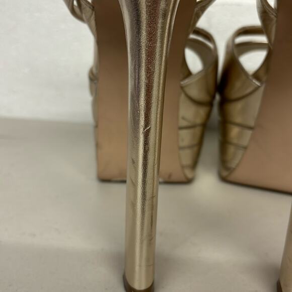 New Steve Madden Larssa Pump gold Platform Heel sz 9.5 sexy stripper pleasure - Picture 7 of 8
